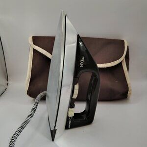 Ideal Travel Iron w/ Case  Folding Handle Vintage  Dual 120/240V Made in Germany